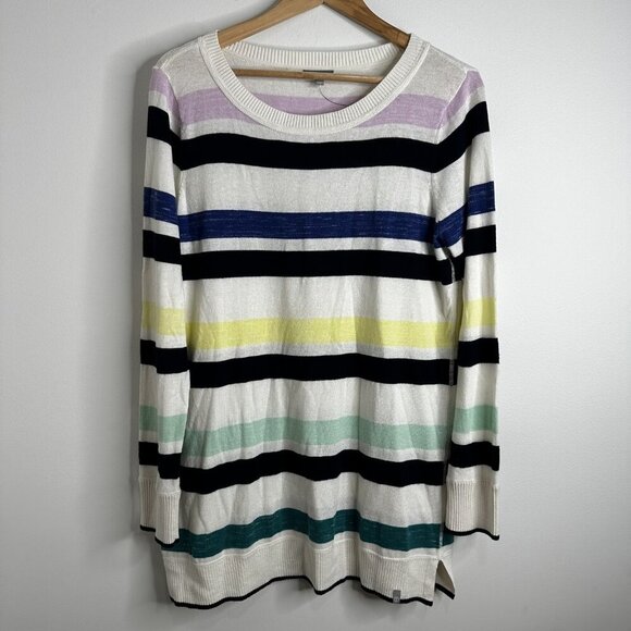 Talbots Sweater Womens Large Multi Color Striped Coastal Casual Preppy - EUC - Picture 1 of 12